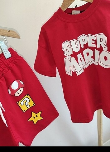 Zara Super Mario alt üst şortlu takım