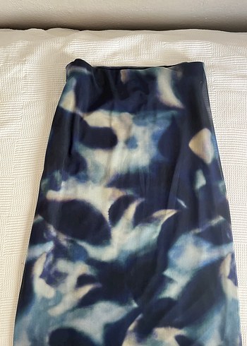 xl Beden mavi Renk Mavi Batik Desenli Uzun etek