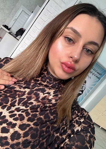 Deri Leopar Desenli Balıkçı Yaka Kadın Bluz - Görsel 2