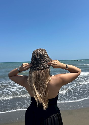 Siyah Parlak Payetli Bohem Kadın Şapka - Görsel 3