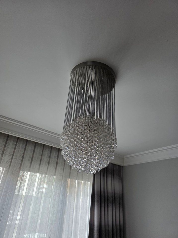 2 adet gri Kristal Sarkıt Avize - Görsel 3