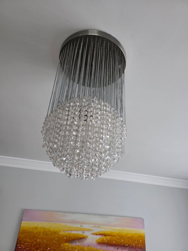 2 adet gri Kristal Sarkıt Avize - Görsel 2