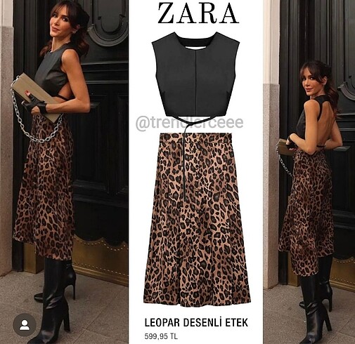 Zara leopar etek