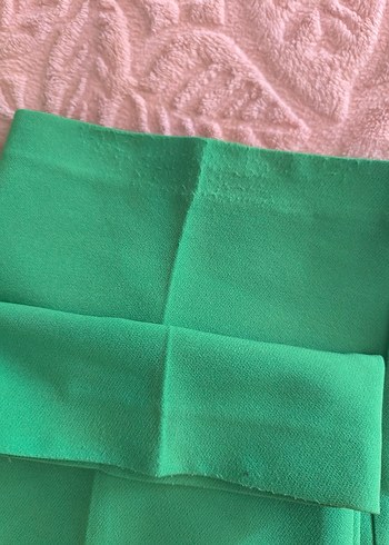 l Beden yeşil Renk Düğmeli Yeşil Kadın Kumaş Pantolon
