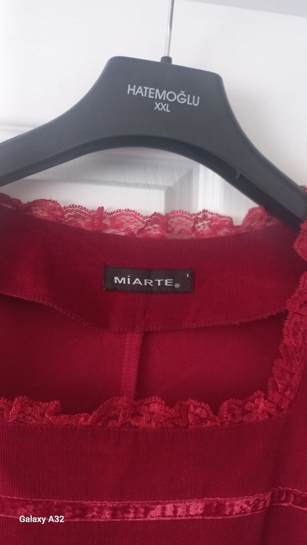 Bordo Gotik Vintage Midi Elbise - Görsel 2