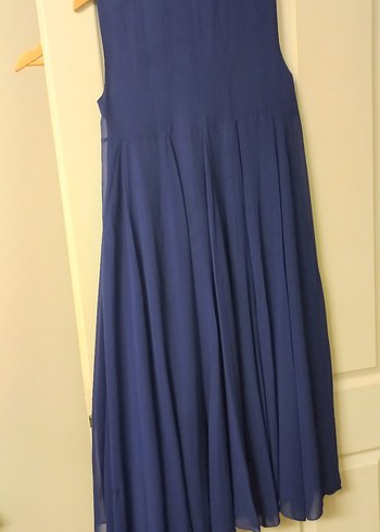 saks Mavi şifon  Elbise - Görsel 5