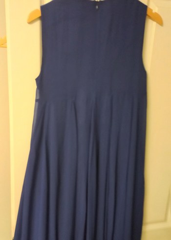 saks Mavi şifon  Elbise - Görsel 9