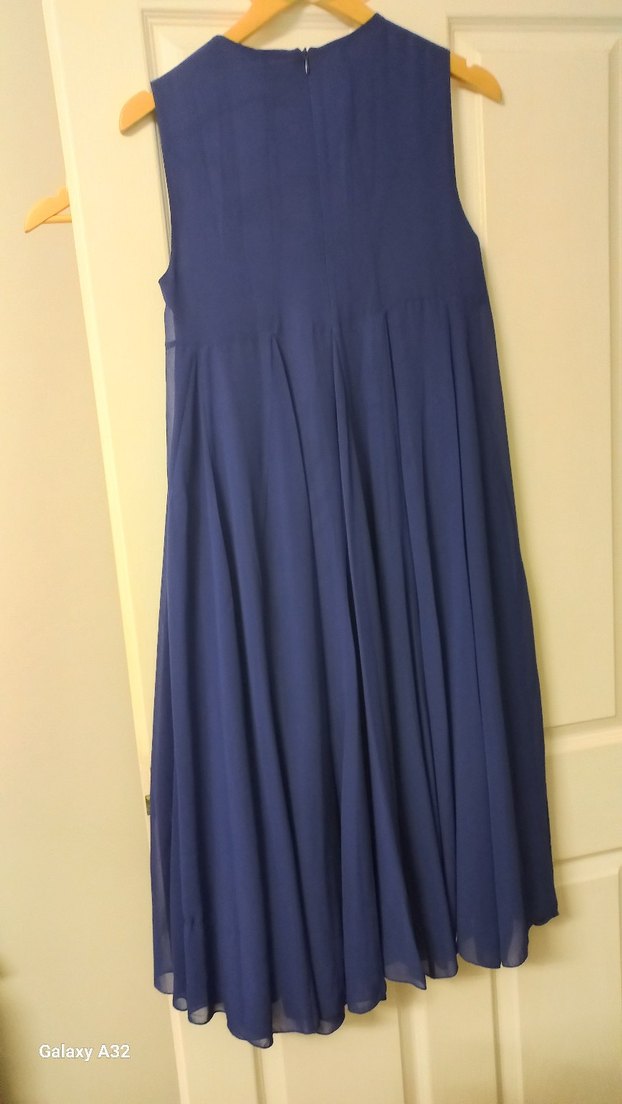 saks Mavi şifon  Elbise - Görsel 5