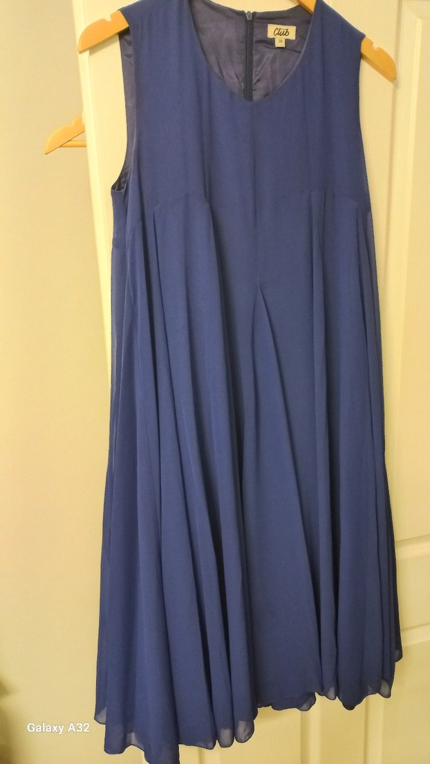 saks Mavi şifon  Elbise - Görsel 2