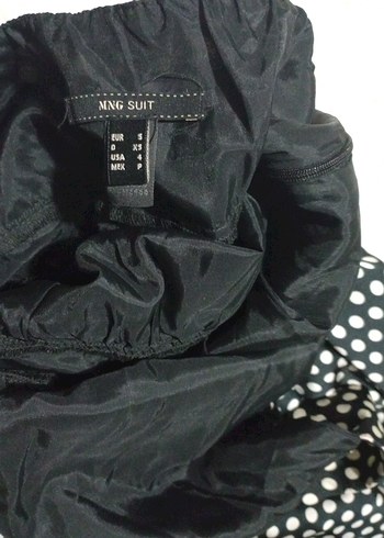 Puantiye Desenli Siyah saten Elbise - Görsel 6