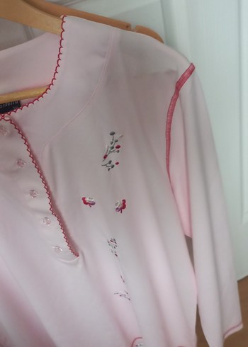 Pembe Desenli penye Gecelik - Görsel 4