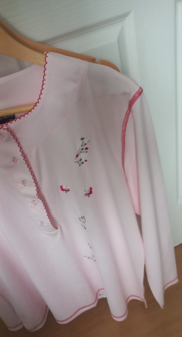 Pembe Desenli penye Gecelik - Görsel 4