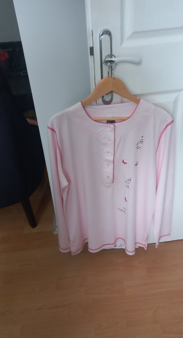 Pembe Desenli penye Gecelik - Görsel 2