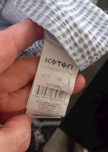 Mavi Nakışlı Fırfırlı Bluz - Görsel 6