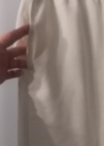 Kadın Beyaz Keten Midi Bol Kesim Pantolon - Görsel 3