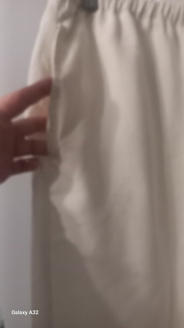 Kadın Beyaz Keten Midi Bol Kesim Pantolon - Görsel 3