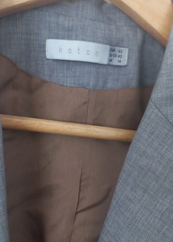 Gri Kadın Klasik Kesim Ceket - Görsel 4