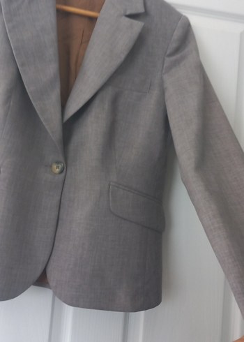 Gri Kadın Klasik Kesim Ceket - Görsel 5