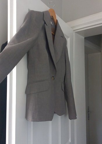 Gri Kadın Klasik Kesim Ceket - Görsel 3