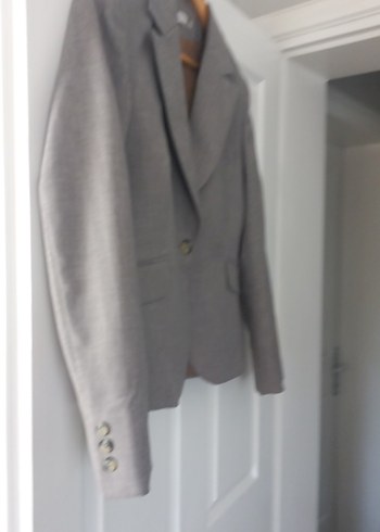 Gri Kadın Klasik Kesim Ceket - Görsel 2