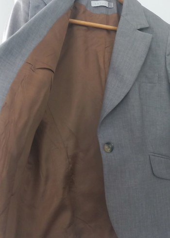 Gri Kadın Klasik Kesim Ceket - Görsel 8