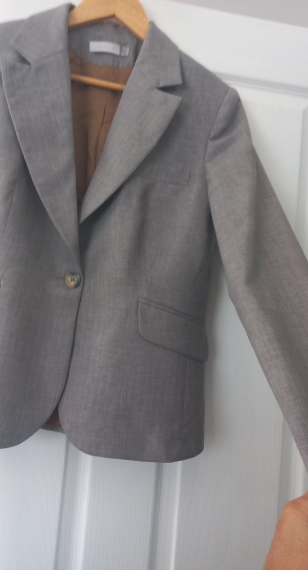 Gri Kadın Klasik Kesim Ceket - Görsel 5