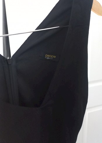 Nakışlı Siyah Midi V Yaka Kolsuz Elbise - Görsel 14