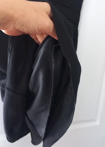 Nakışlı Siyah Midi V Yaka Kolsuz Elbise - Görsel 8