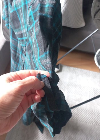 Düğmeli Gri Kadın Mini Elbise,gömlek, - Görsel 8