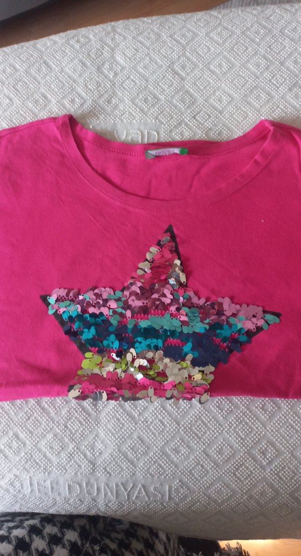 pullu kız çocuğu icin düşük kol tişört - Görsel 5