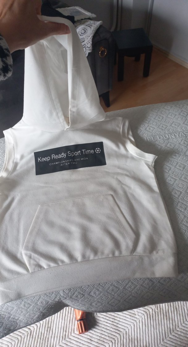 Beyaz Kemerli Erkek Çocuk Sweatshirt - Görsel 2