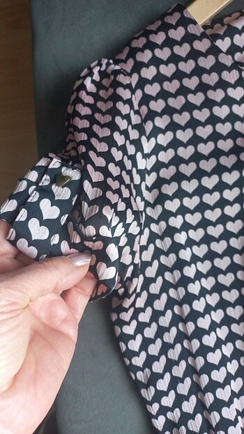 Şık beli lastikli şifon elbise - Görsel 3