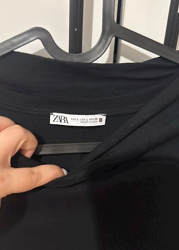 l Beden Zara Siyah Drapeli Pelerinli Bluz