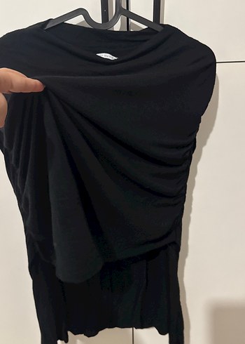 Zara Zara Siyah Drapeli Pelerinli Bluz