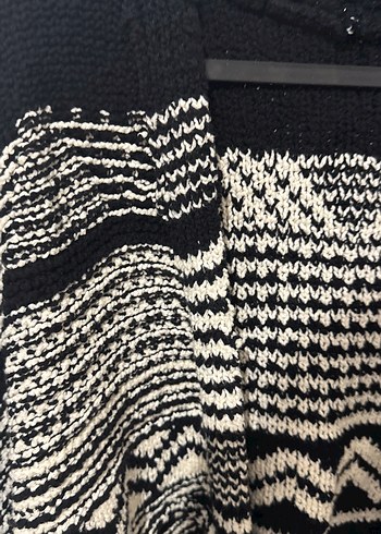 H&M Oversized Desenli Siyah Örgü Kadın Hırka