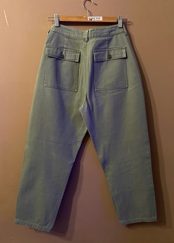 Kadın Haki Bol Kesim Kot Pantolon - Görsel 3