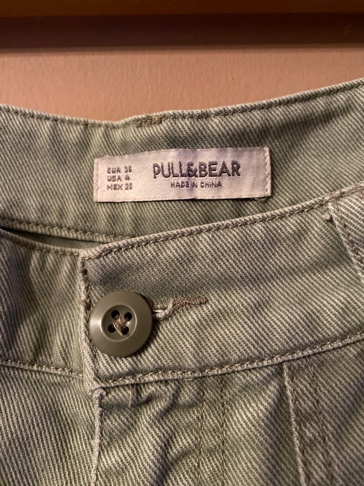 Kadın Haki Bol Kesim Kot Pantolon - Görsel 4