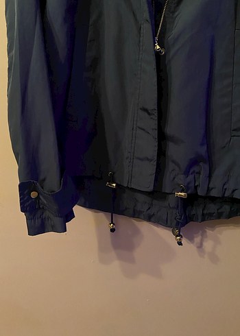 Lacivert Kadın İnce Yağmurluk Ceket - Görsel 4