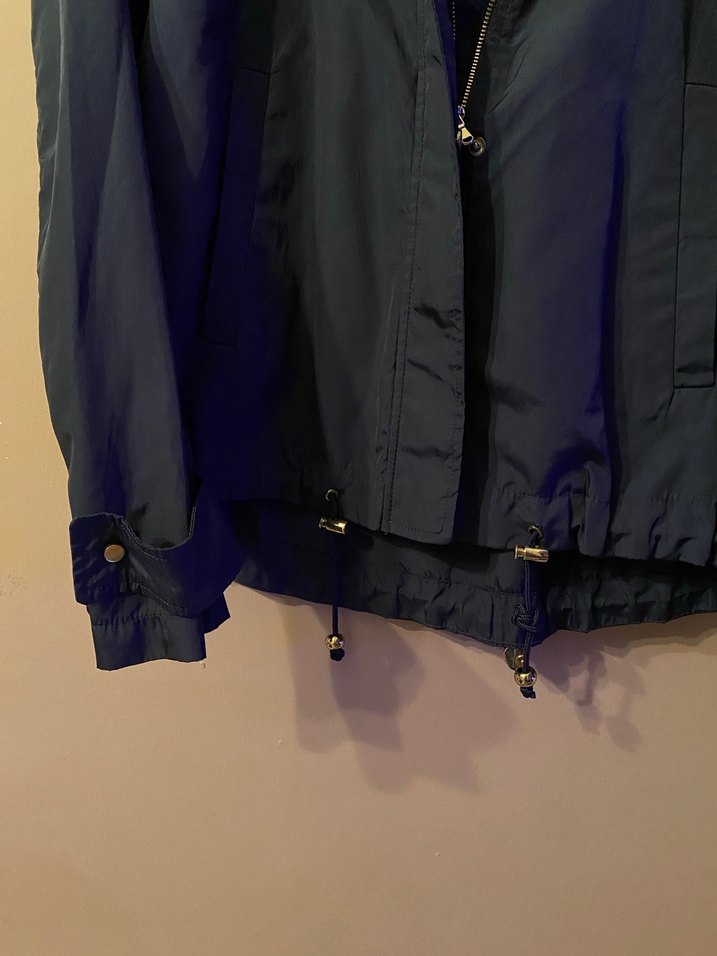 Lacivert Kadın İnce Yağmurluk Ceket - Görsel 4