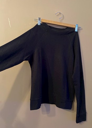 Siyah Uzun Kollu Basic Sweatshirt - Görsel 3