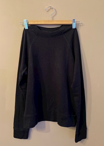 Siyah Uzun Kollu Basic Sweatshirt - Görsel 2