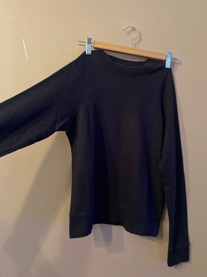 Siyah Uzun Kollu Basic Sweatshirt - Görsel 3
