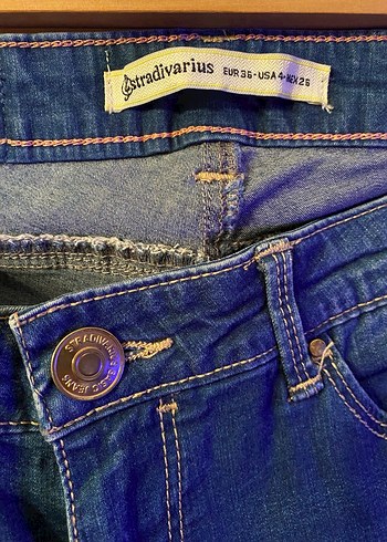 Koyu Mavi Kadın Denim Lastikli Jean - Görsel 3