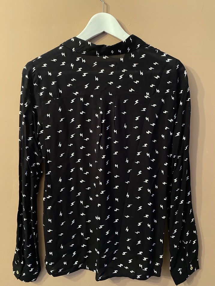 Siyah Uzun Kollu Kadın Gömlek - Görsel 2