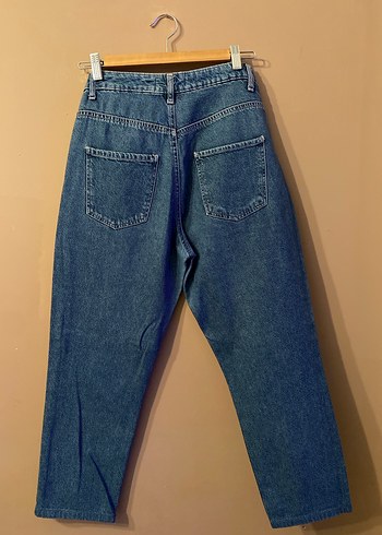 Kadın Mavi Denim Mom Fit Jean - Görsel 2