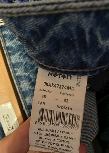 Kadın Mavi Denim Mom Fit Jean - Görsel 4