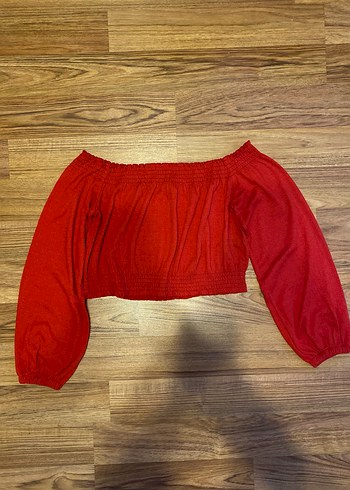 Kırmızı Uzun Kollu Kadın Bluz - Görsel 3