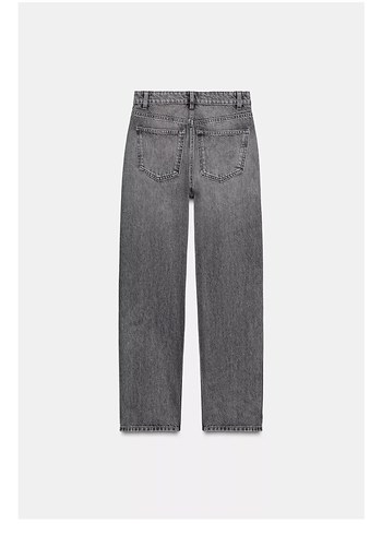 ZARA Gri Kadın Regular Fit Midi Denim Jean - Görsel 7