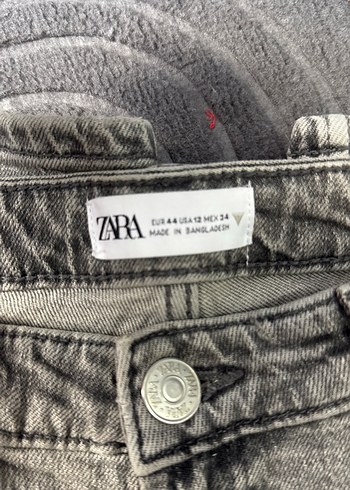 ZARA Gri Kadın Regular Fit Midi Denim Jean - Görsel 9