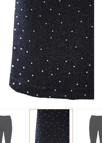 Siyah Payetli Normal Boy İspanyol Paça Yumuşak Kumaş 
Pantolon - Görsel 2